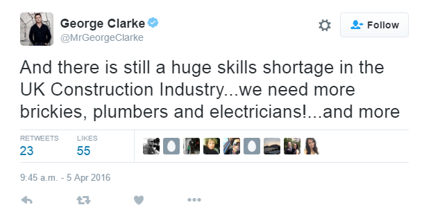 Channel 4 Presenter Calls for “More Brickies, Plumbers and Electricians”