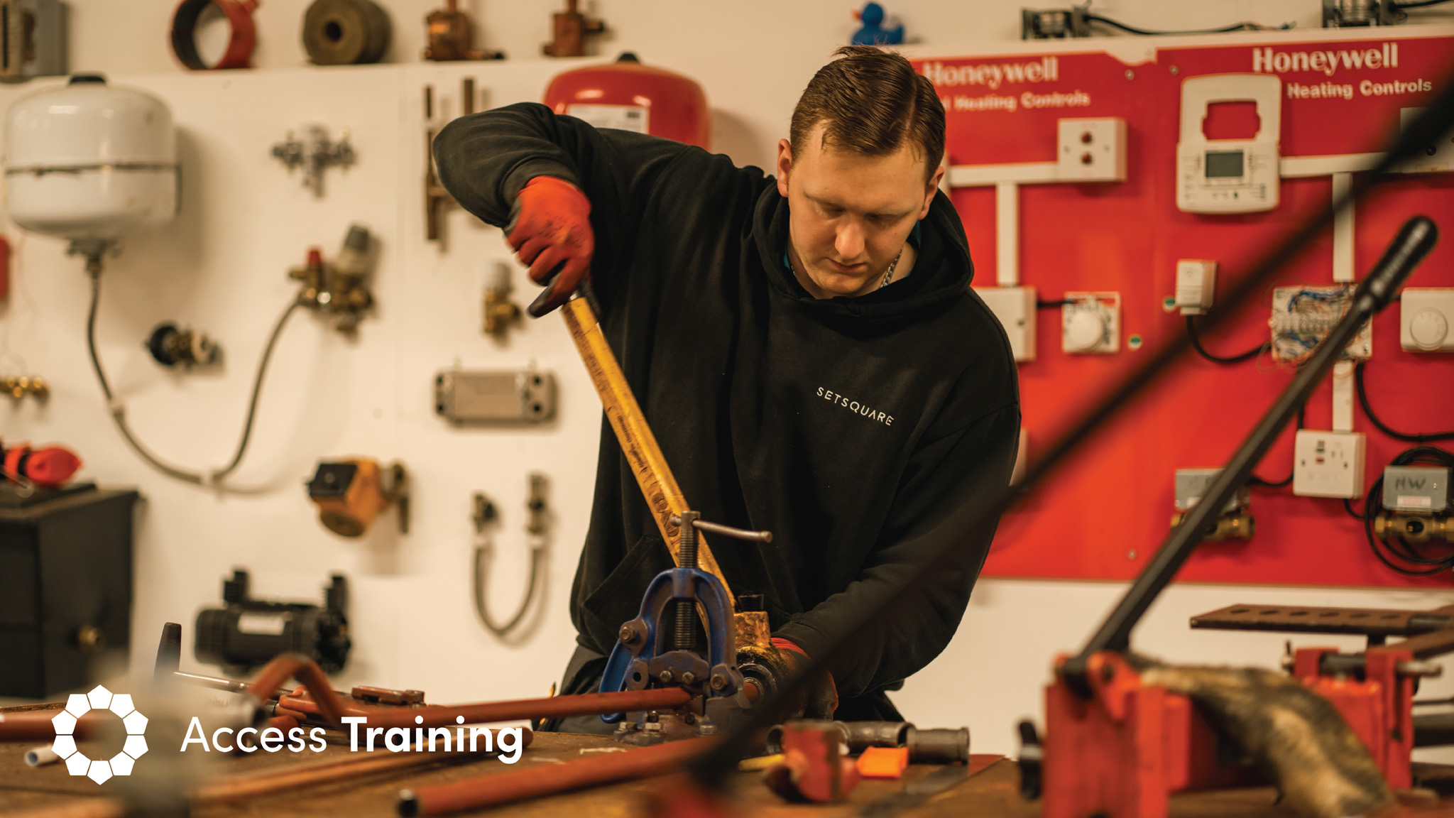 Training to become a plumber