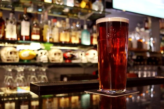 Pint of beer in pub